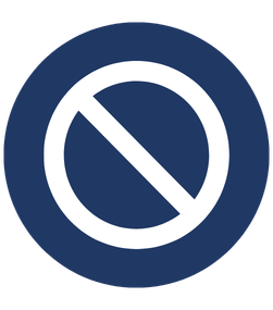 Decorative icon of a no symbol